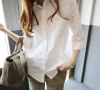 Spring and Autumn's new Korean-style loose long-sleeved embroidered and hollowed-out shirt for women with a professional OL vibe Specification image